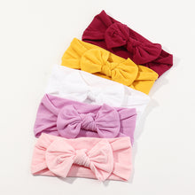 Load image into Gallery viewer, Solid Color Big Bow Children&#39;s Soft Hairband
